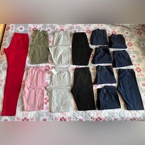 LOT OF 14- Children’s Place Girls Leggings in Red Green Gray, Black Pink Navy XL